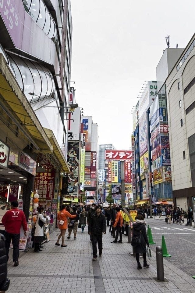 A street in Akihabara district in Tokyo