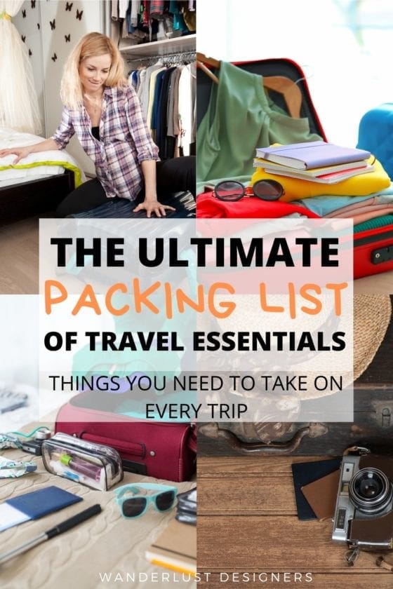 Packing list for vacation | Check out this ultimate travel essentials packing list of things you need on every vacation! From what documents to pack to what to have in your travel first aid kit, this packing list will help you remember what to pack on your vacation! | what to pack | travel packing essentials | packing checklist | things to pack for a trip | odd packing essentials | pack list | top things to pack for travel | #packinglist #travelessentialslist #travelessentials #travelessential #traveltips