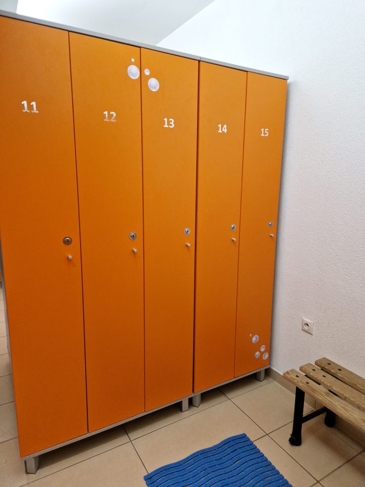 lockers at a spa hotel