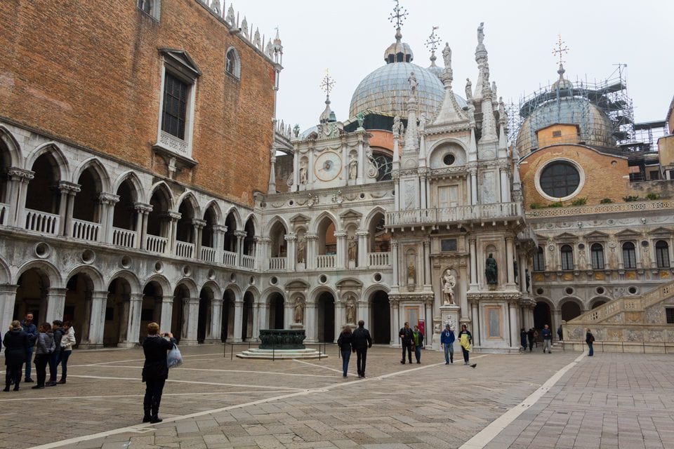 the backside of palazzo ducale in venice - going in is a perfect thing to do in venice when it rains