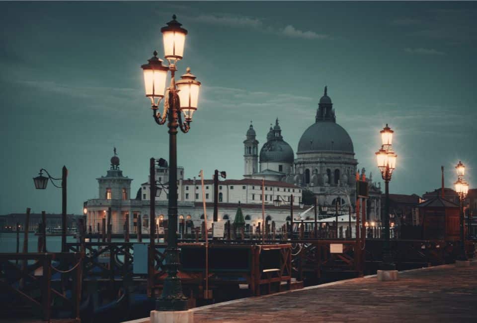 view of basilica santa maria delle salute things to do in venice at night