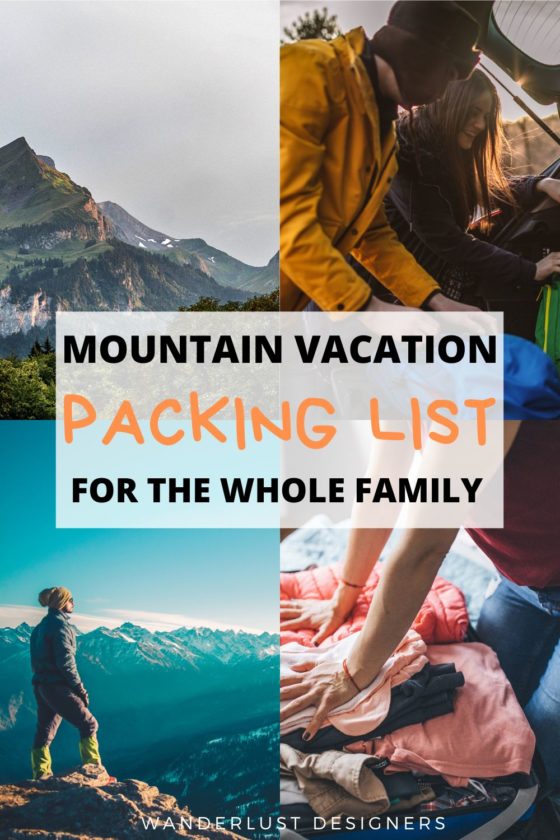 Mountain vacation packing list | Are you packing for a mountain vacation with a bit of hiking thrown in? Well, this packing list for a mountain vacation will make it easier to prepare! | mountain vacation packing list kids | summer mountain vacation packing list | family mountain vacation packing list