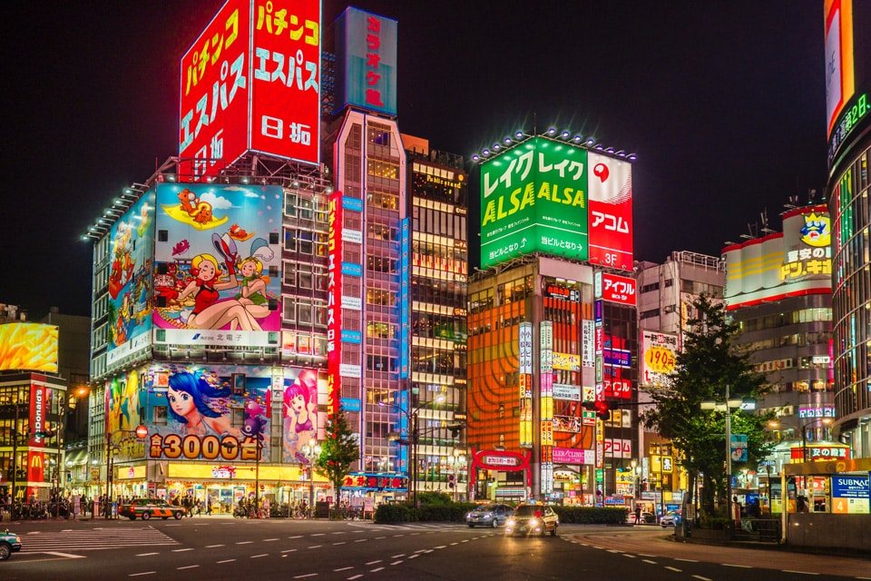 shinjuku bars are brightly lit