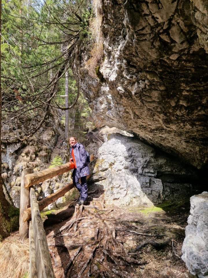 me admiring the forra del felizon in dolomites italy