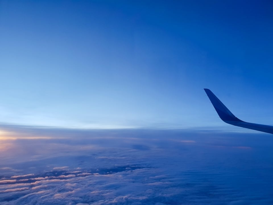 sunrise from a flight